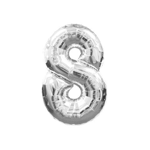 Globo Foil 8 XL plata - La Fiesta de Olivia