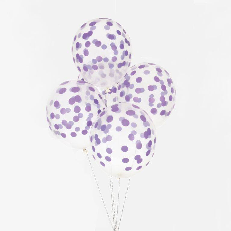 Globos transparentes lunares lila / 5 uds. - La Fiesta de Olivia - 2