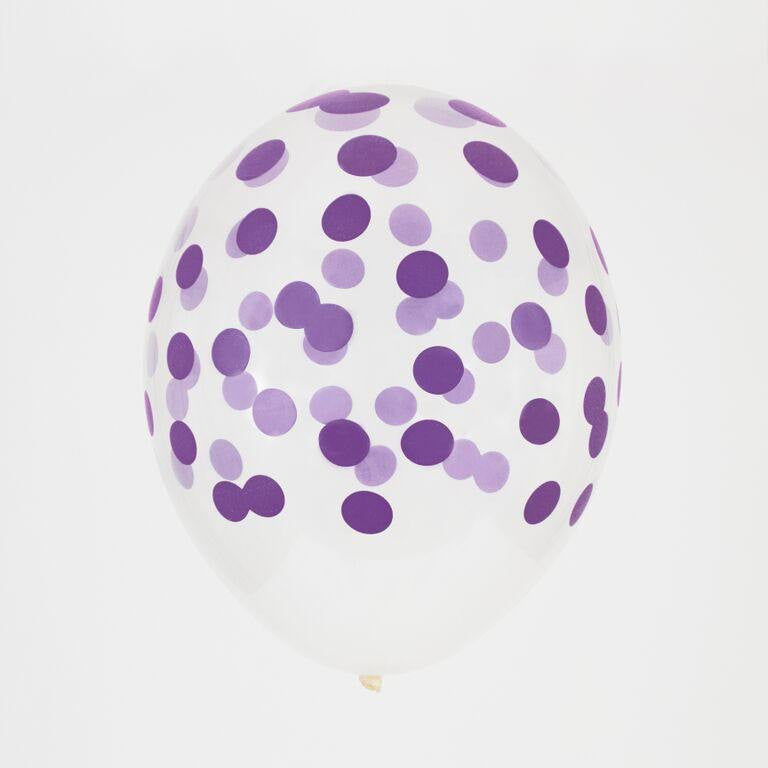 Globos transparentes lunares lila / 5 uds. - La Fiesta de Olivia - 1