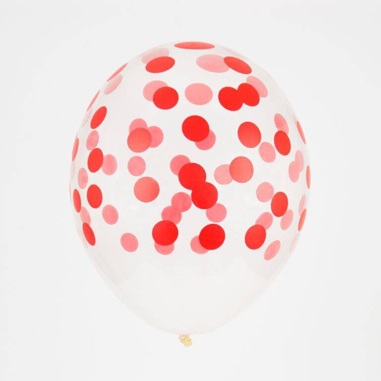 Globos transparentes lunares rojo / 5 uds. - La Fiesta de Olivia - 1