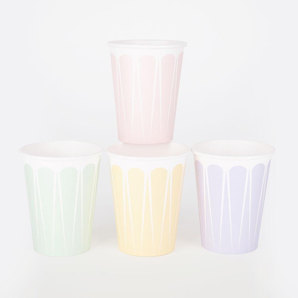 Vasos mix colores pastel ECO / 8 uds.