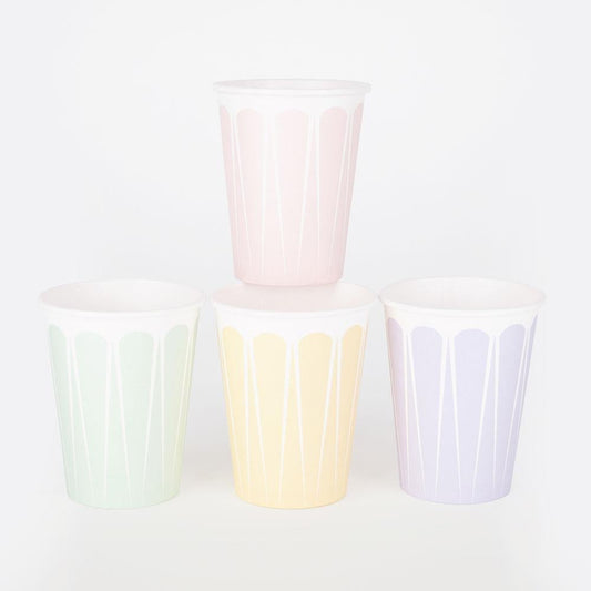 Vasos mix colores pastel ECO / 8 uds.
