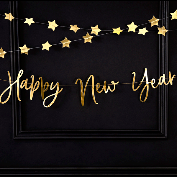 Guirnalda dorada Happy New Year