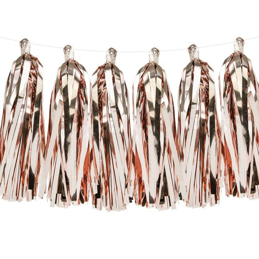 Guirnalda Tassel Oro rosa brillo