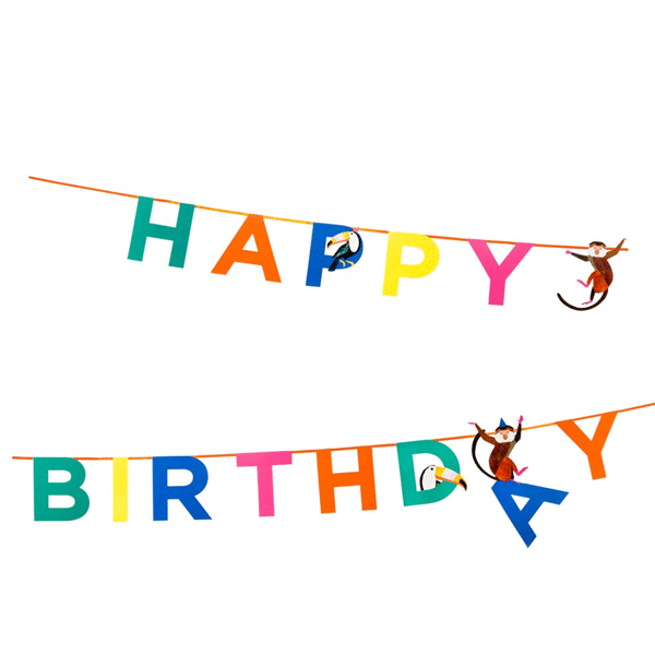 Guirnalda happy Birthday animales