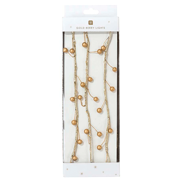 Guirnalda led Berry dorado