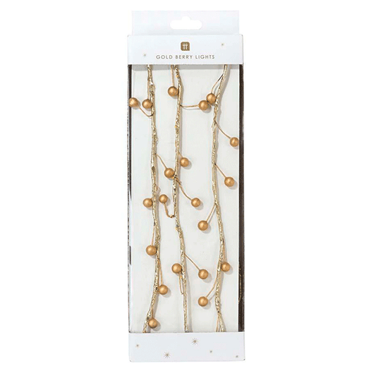 Guirnalda led Berry dorado