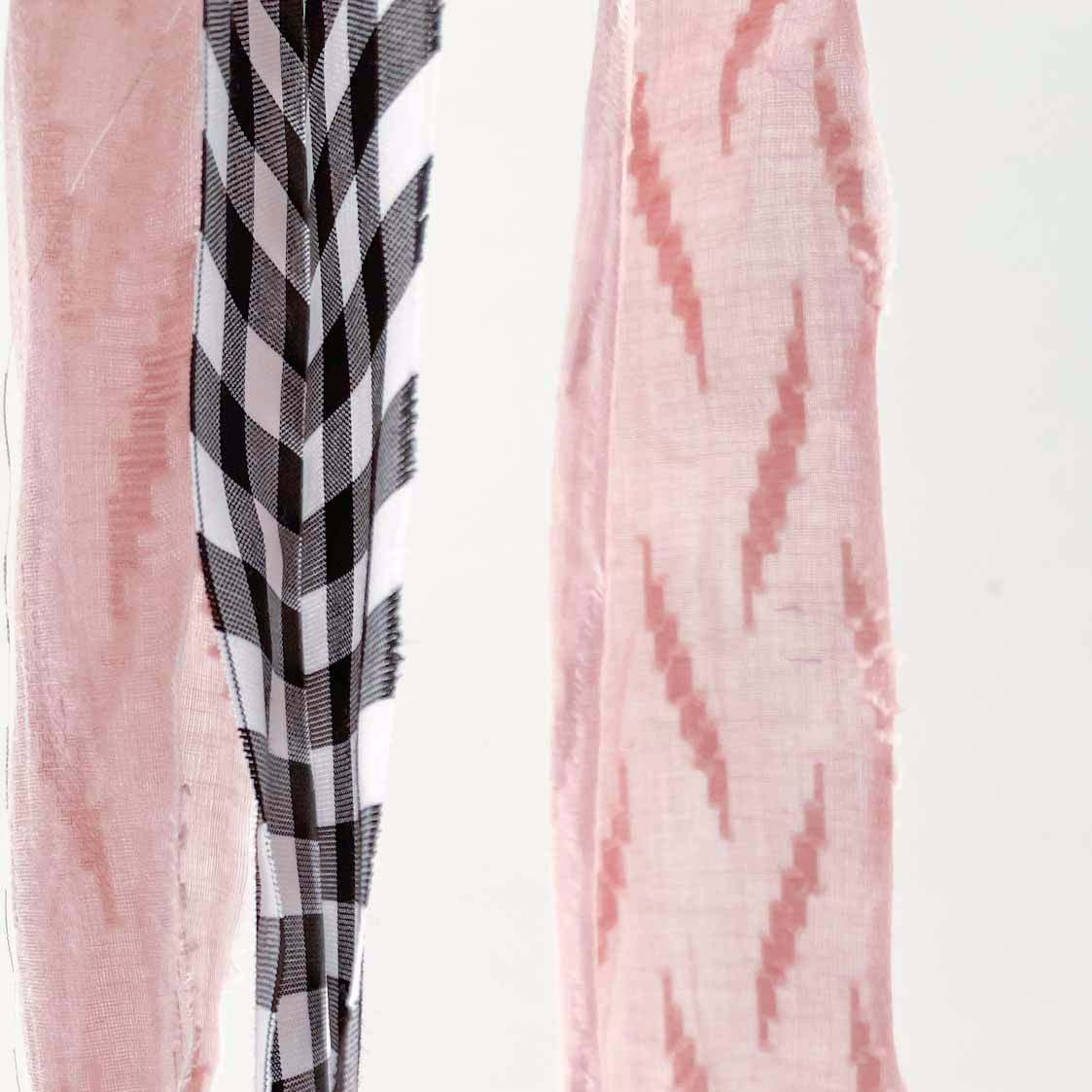 Kit DIY Globo L decorado TELA Vichy y Rosa