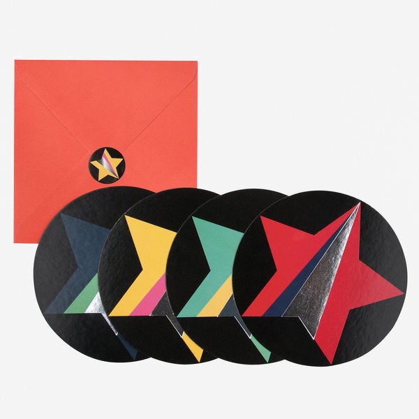 Invitación estrellas de colores / 8 uds.