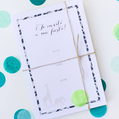 Imprimible invitación animales safari - La Fiesta de Olivia - 1