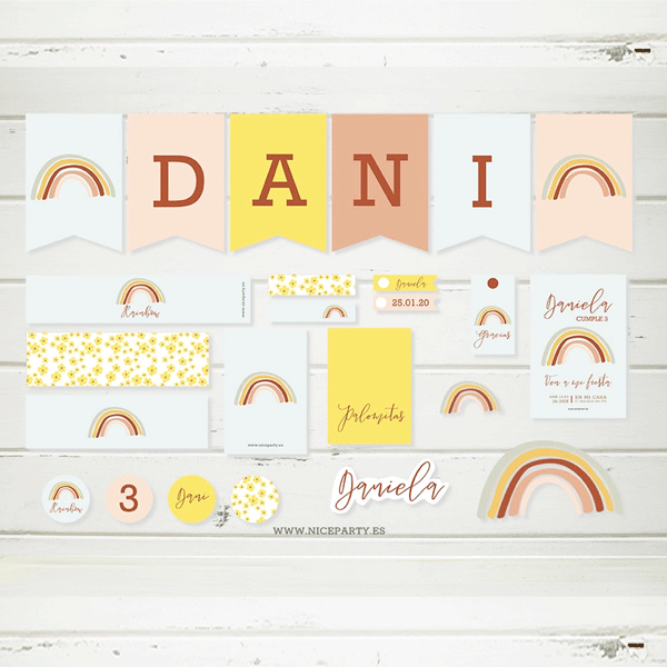 Pack imprimible Arcoíris Boho