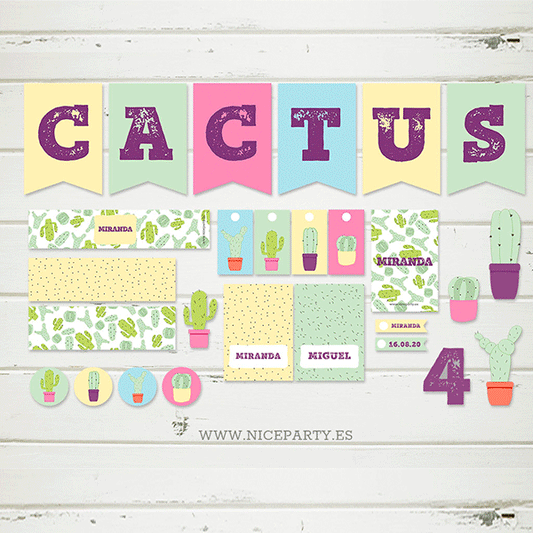 Pack imprimible Cactus Boho