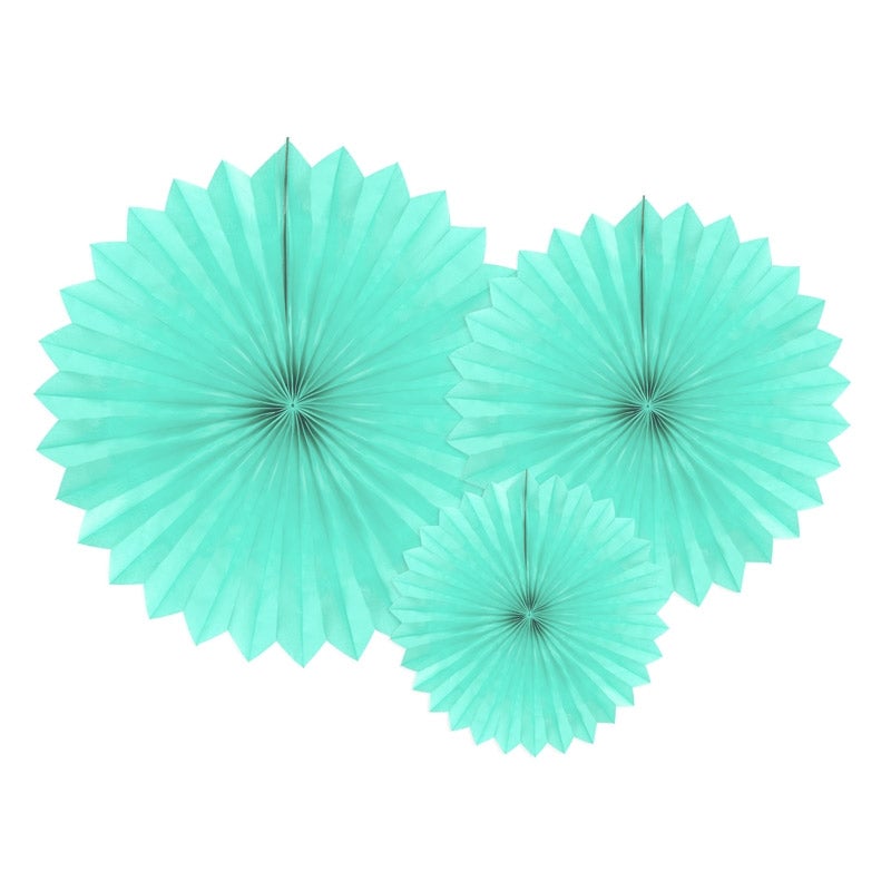 Kit abanicos papel de seda mint