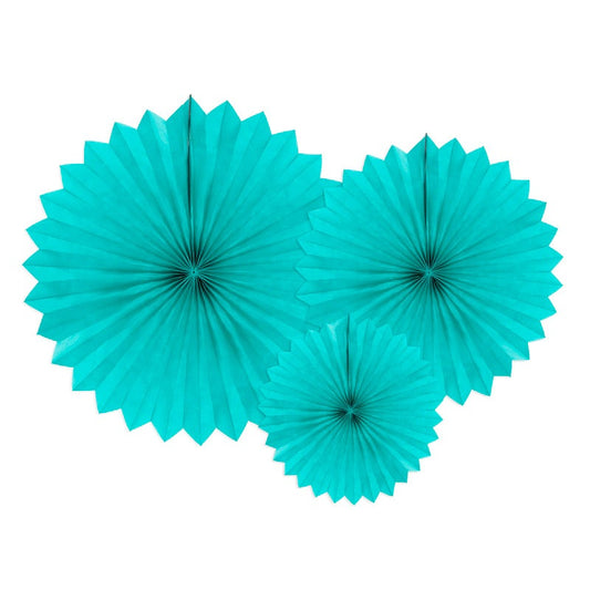 Kit abanicos papel de seda verde tilo