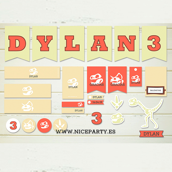 Pack imprimible Dinosaurio fósiles