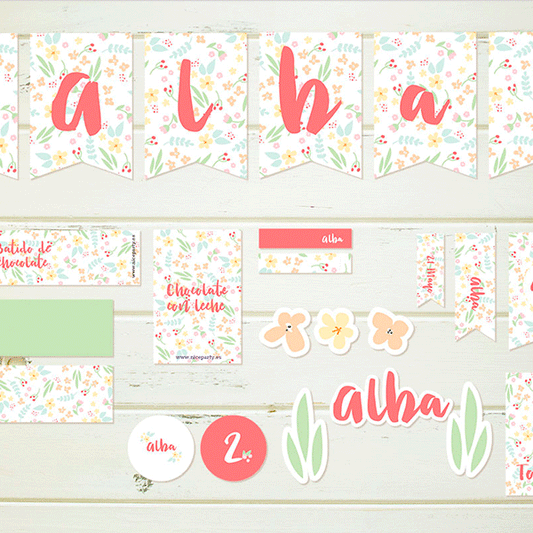 Pack imprimible Flores pastel