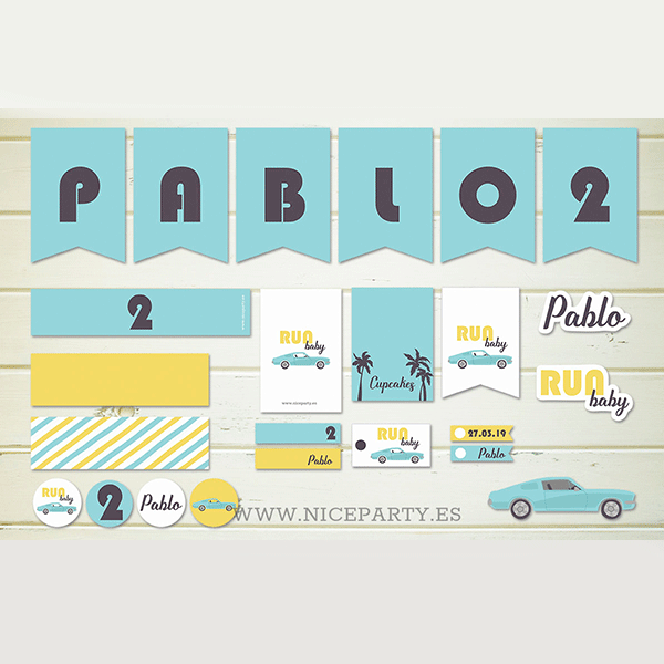 Pack imprimible coche vintage