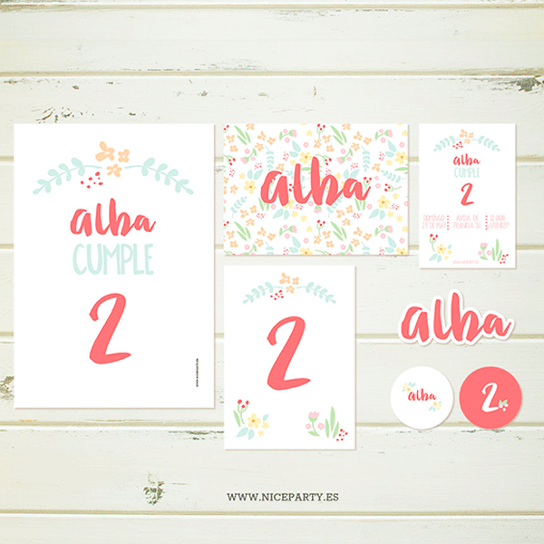 Pack imprimible Flores pastel