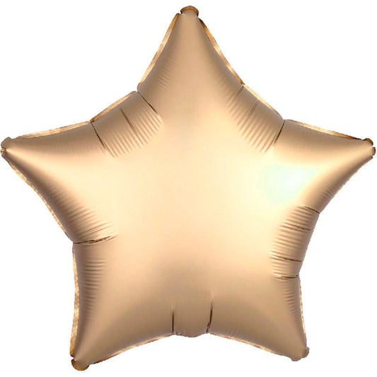 Globo Mylar estrella dorado satinado premium