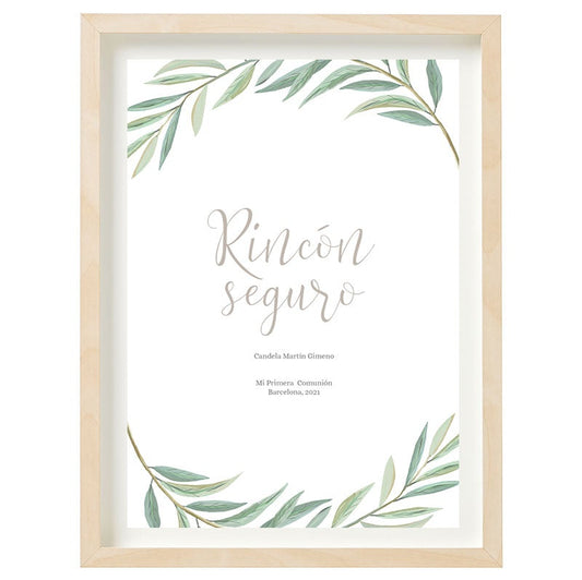 Cartel Rincón seguro personalizado Olivo