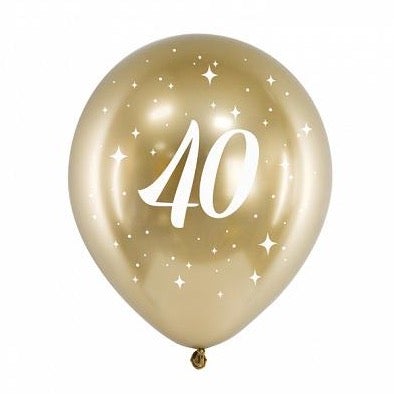Globos ECO 40 dorado chrome / 6 uds.