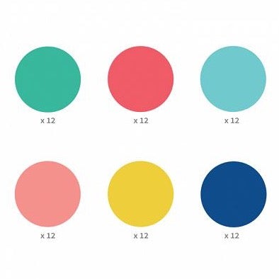 Adhesivos dots multicolor / 72 uds.