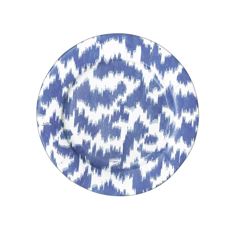 Platos postre estampado azul Moiré / 8 uds.