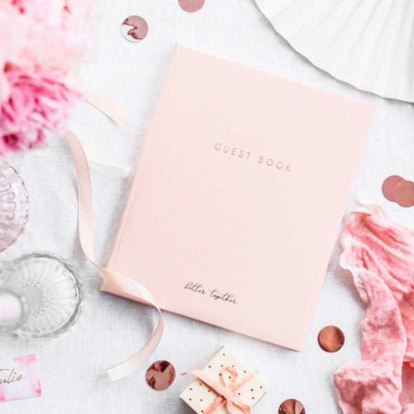 Libro de firmas clásico rosa