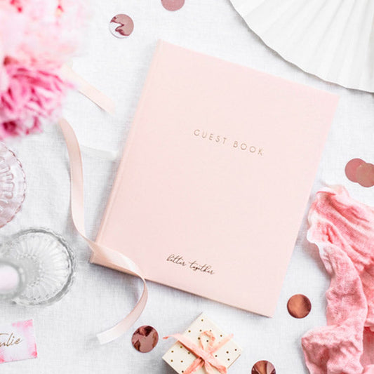 Libro de firmas clásico rosa