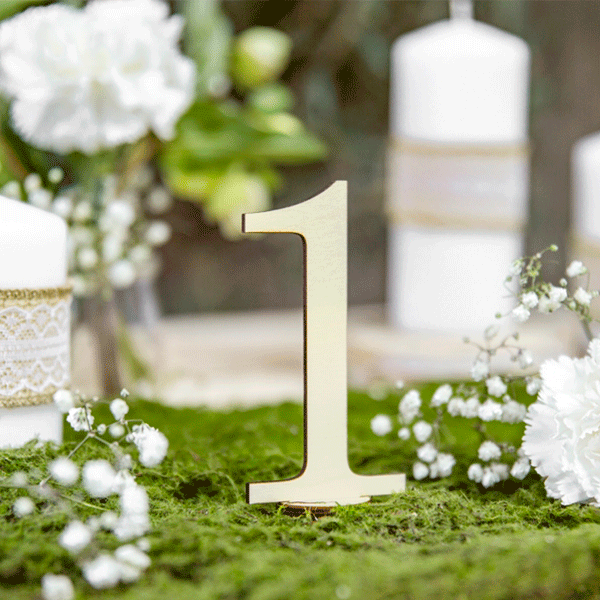 Números de mesa madera pequeños / 10 uds.