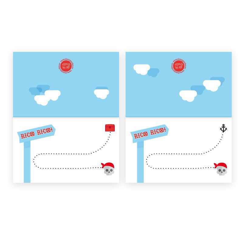 Marcador de mesa Pirata / 2 ud. - La Fiesta de Olivia - 1