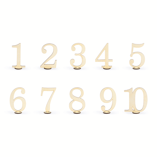 Números de mesa madera pequeños / 10 uds.