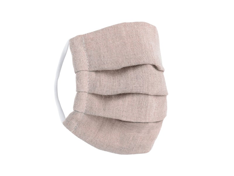 Mascarilla 100%  lino rosa niño re-utilizable