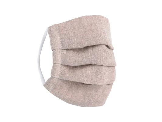 Mascarilla 100%  lino rosa niño re-utilizable