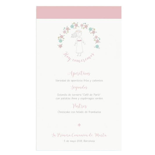 Menú personalizado Niña feliz