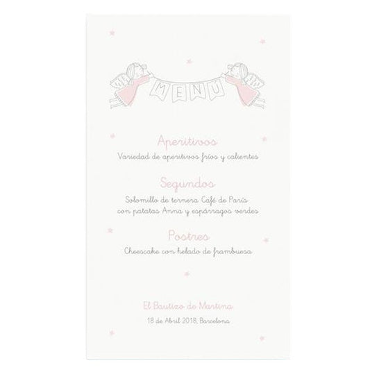 Menú personalizado ángel rosa