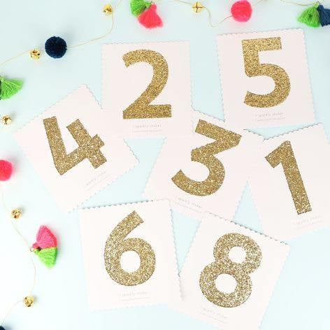 Números glitter autoadhesivos - La Fiesta de Olivia - 1