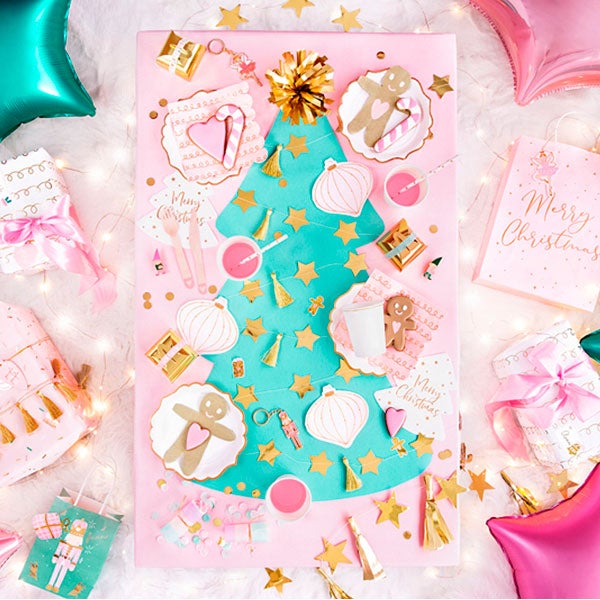 Servilleta bola de navidad rosa / 20 uds.