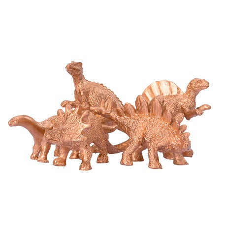 Mini dinosaurios dorado / 5 uds.