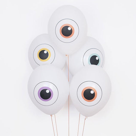 Globos Eco Halloween ojos pastel / 5 uds.