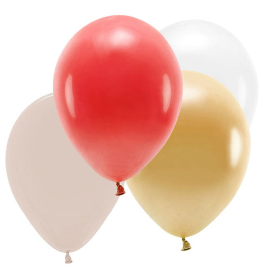 Mix globos colores Red & Gold ECO / 10 uds.