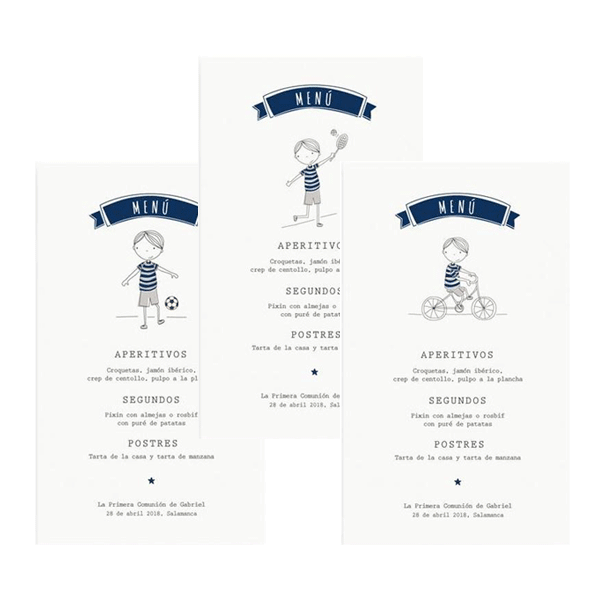 Menú personalizado Niño Feliz