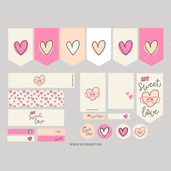 Pack imprimible Sweet Love