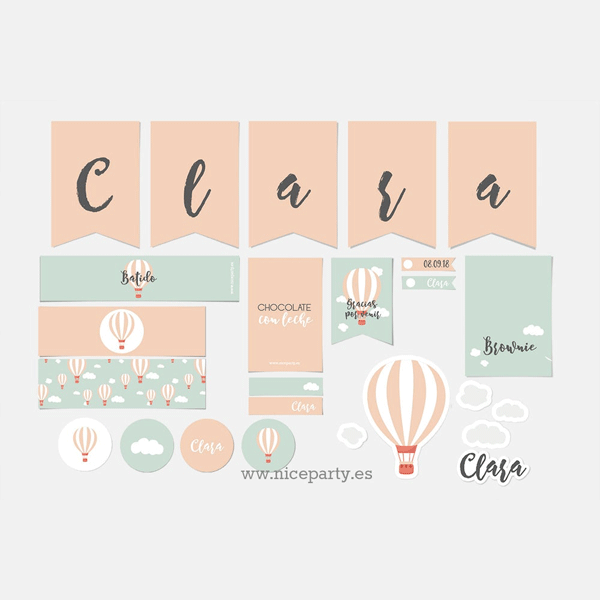 Pack imprimible globo aerostático