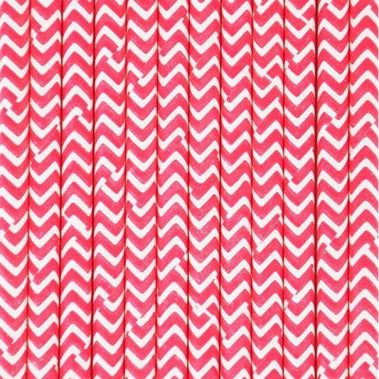 Pajitas de papel rojo Chevron - La Fiesta de Olivia