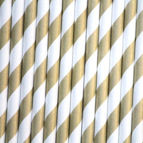 Pajitas de papel dorado mate - La Fiesta de Olivia