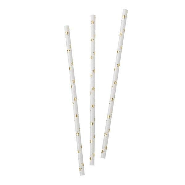 Pajitas de papel estrellas dorado foil - La Fiesta de Olivia - 3