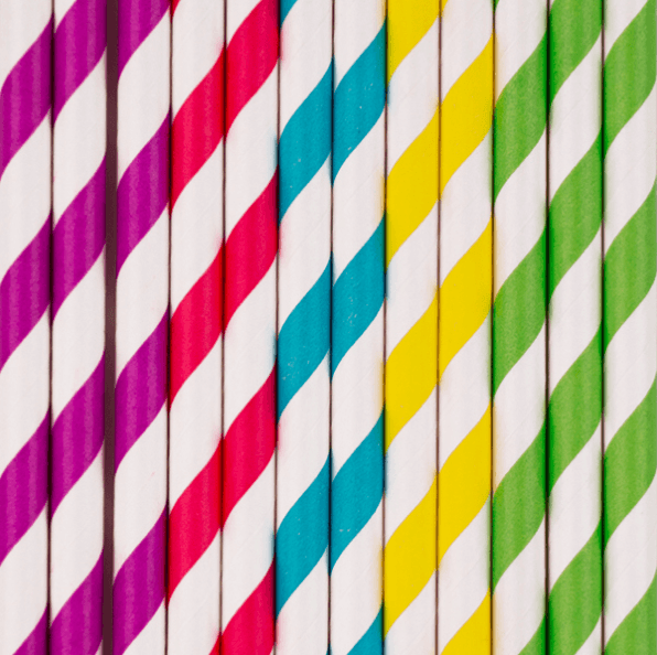 Pajitas de papel multicolor mix - La Fiesta de Olivia