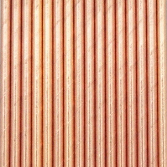 Pajitas papel lisa foil rose gold / 10 uds.