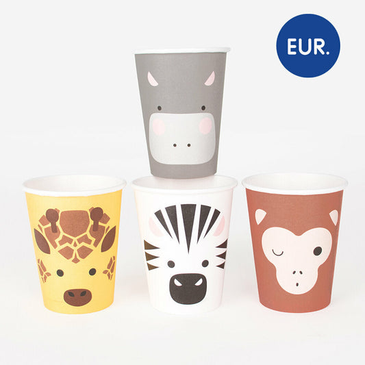Vasos ECO mix animales Safari / 8 uds.